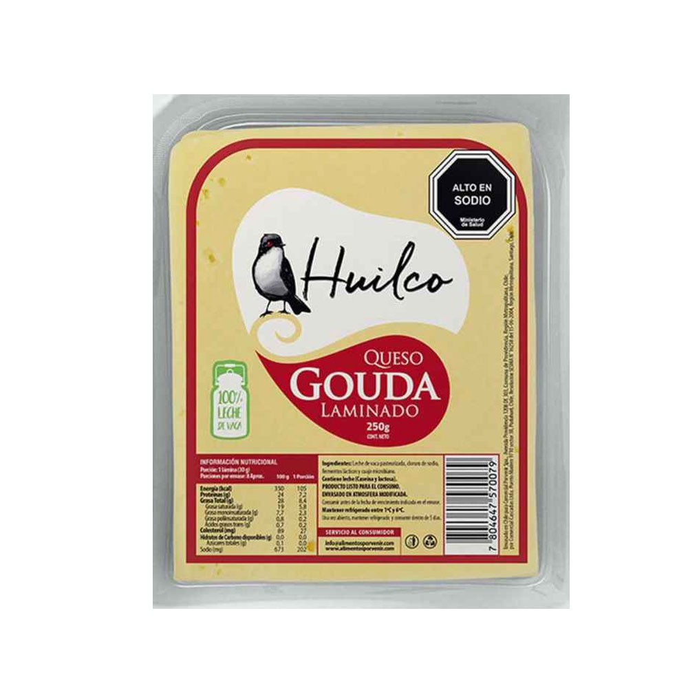 Super El Trebol Queso Gauda Laminado Huilco 250 Gr