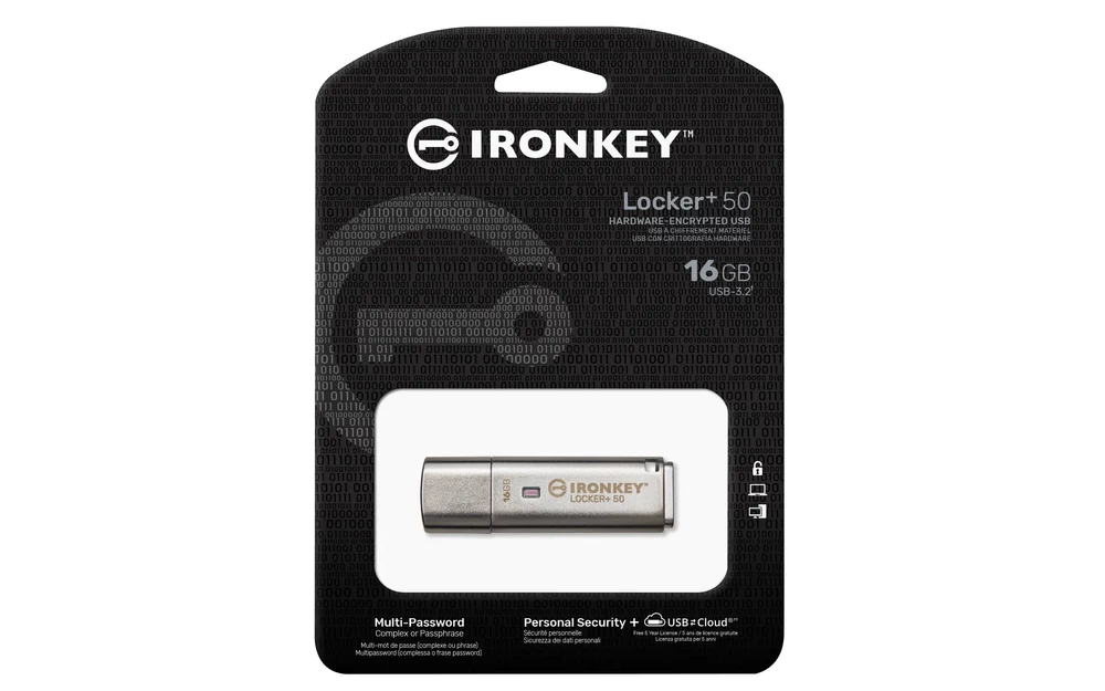 Pendrive Kingston IronKey Locker 50 16GB USB Tipo A 3 2 Plata CTMAN