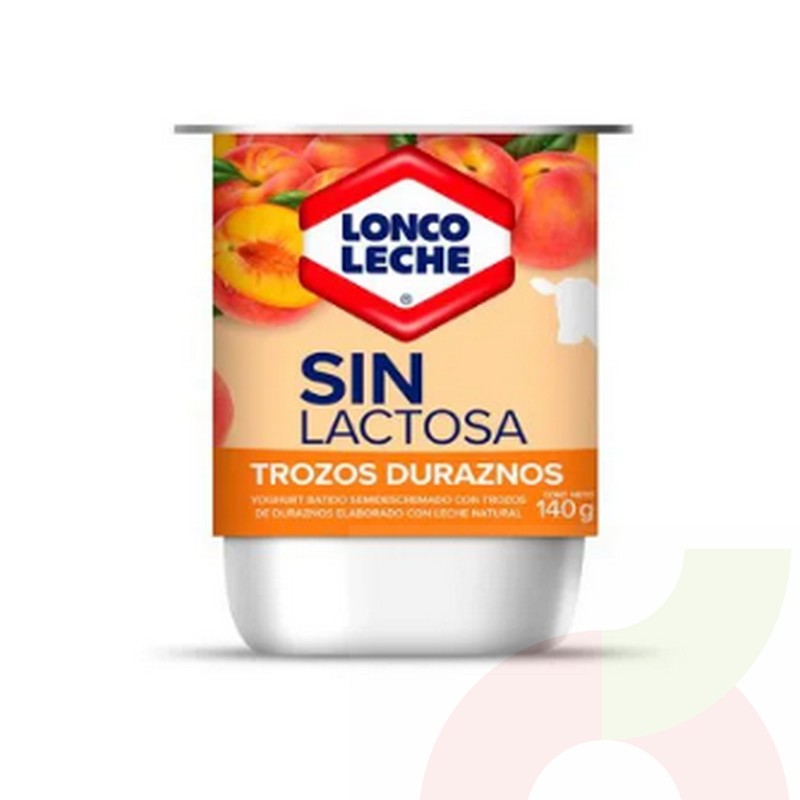 Yoghurt Sin Lactosa Durazno Lonco Leche 140Gr Supermercados Eltit