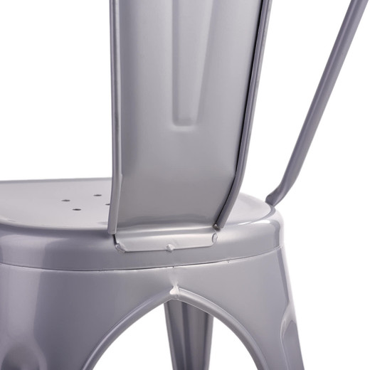 Novahus Silla De Bar Metal Tolix Gris