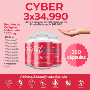 PROMO CYBER NiuPetiam Cápsulas - 3 frascos de 120 caps c/u