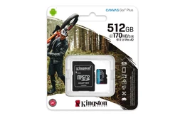 Tarjeta de memoria Kingston Canvas Go! Plus, 512GB, MicroSD UHS-I Clase 10, Adaptador SD