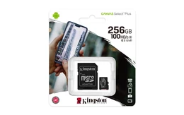 Tarjeta de memoria Kingston Canvas Select Plus, 256GB, MicroSDXC UHS-I Clase 10, Adaptador SD