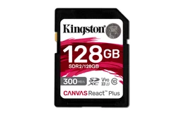 Tarjeta de memoria Kingston Canvas React Plus 128GB SD UHS-II Clase 10