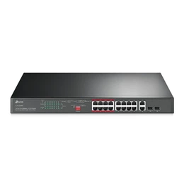 Switch TP-Link TL-SL1218MP, 16 puertos PoE+ RJ45 10/100 Mbps, 2 puertos Gigabit