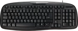 Teclado Klip Xtreme Stylus KKS-050S, alámbrico, USB, español, negro azabache