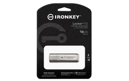 Pendrive Kingston IronKey Locker+ 50, 16GB, USB tipo A 3.2, Plata