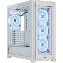 Gabinete Gamer CORSAIR iCUE 5000X RGB QL Edition, Mid tower, cristal templado, USB-C, Blanco
