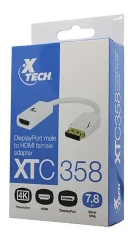 Adaptador Xtech DisplayPort macho a HDMI hembra