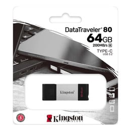 Pendrive de  64GB Kingston USB-C 3.2 DataTraveler 80