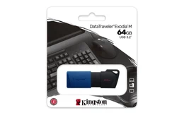 Pendrive Kingston DataTraveler Exodia M 64 GB, Azul con Negro