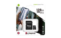 Tarjeta de memoria Kingston Canvas Select Plus, 128GB, MicroSDXC UHS-I Clase 10, Adaptador SD