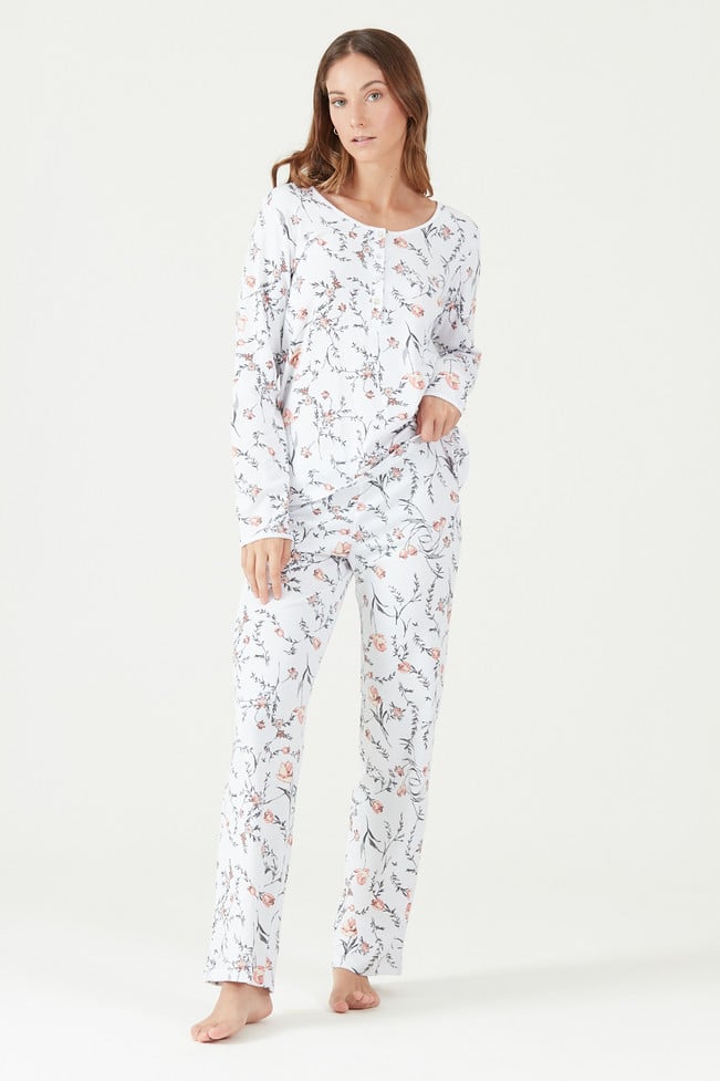 Pijama New Cuore Pantalon Largo Ivory Estampado