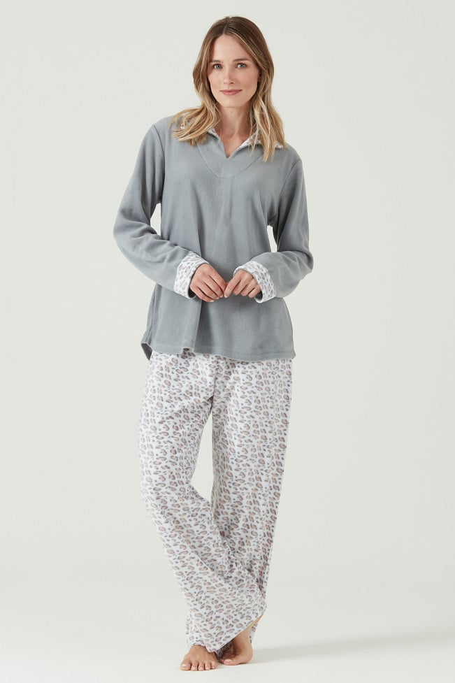 Pijama Print Polar Gris 241