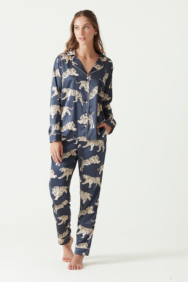 Pijama Roma Manga Larga Azul Estampado 241
