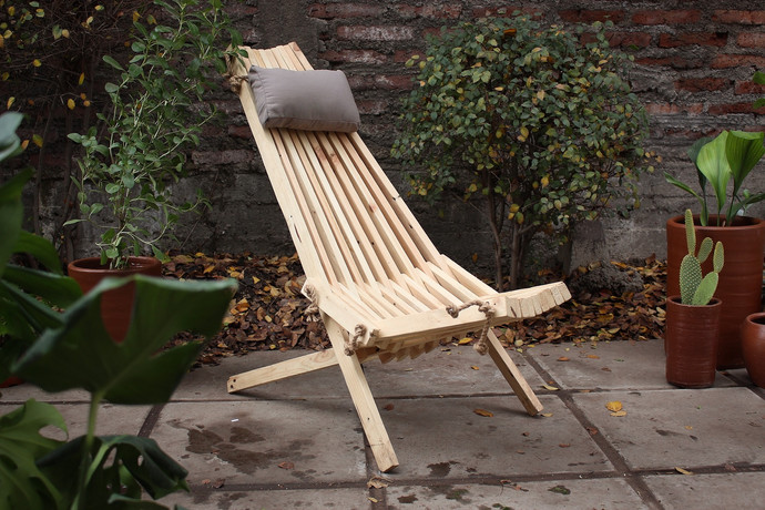Silla plegable de madera de pallets reciclados y yute - silla plegable de madera linda.jpg