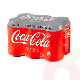 Bebida Light Coca-Cola Lata 350Ml 6 Unidades