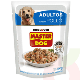 Trocitos Pollo Jugosos en Salsa Adulto Master Dog 100Gr