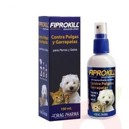 Solución Spray Contra Pulgas y Garrapatas Perros y Gatos FiproKill Drag Pharma 100Ml