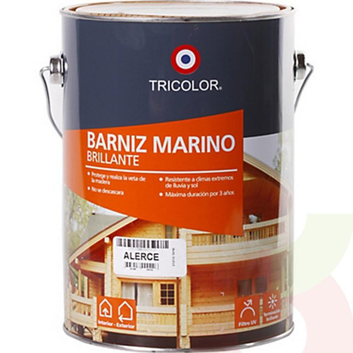 Barniz Marino Alerce por Galón Tricolor  - Barniz Marino Tricolor Alerce Por Galon