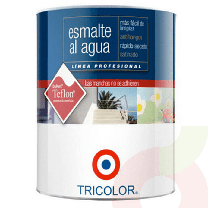 Esmalte al Agua Blanco Ivory 1Lt Tricolor  - Esmalte Al Agua Tricolor Blanco Ivory 1 Litro