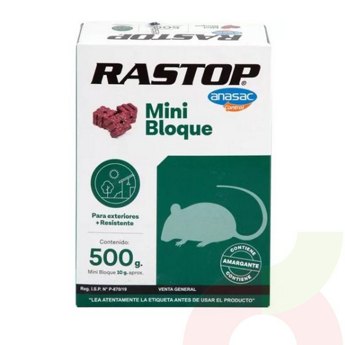 Raticida Rastop Mini Bloque Anasac 500 Gr - Raticida Rastop Mini Bloque Anasac 500 Gr.JPG