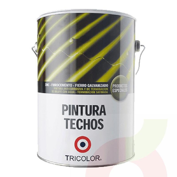 Pintura Techo Verde Intenso por Galón Tricolor  - Pintura Techo Tric. B/Agua Verde Int. X Gl