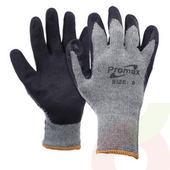 Guante Poli-Latex T/9 Gris/Negro Promax Garmendia - Guante Poli-Latex T/9 Gris/Negro Promax Garmendia