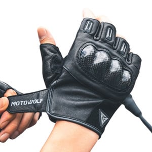 Guantes de cuero para motociclismo Motowolf 0331