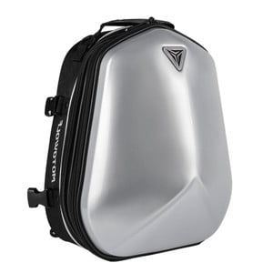 Top Case Bolso Trasero de Moto Para Casco 0705. Negro- Plateado