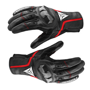 Guantes para motociclismo Motowolf 0305B BLACK-RED