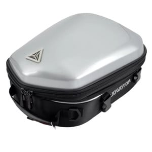 Top Case Bolso Trasero de Moto Para Casco 0705. Negro- Plateado