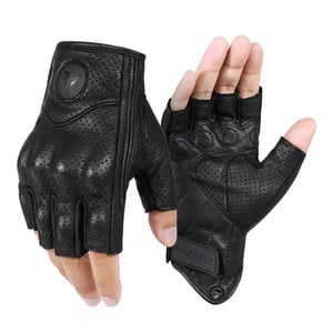 Guantes para motociclismo de cuero Motowolf 0302B Dedos Cortos