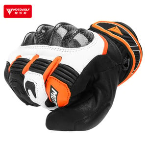 Guantes De Cuero Genuino Táctiles y Tácticos  Motowolf 0335-OM