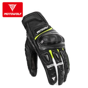 Guantes de Cuero para motociclismo Motowolf 0306 