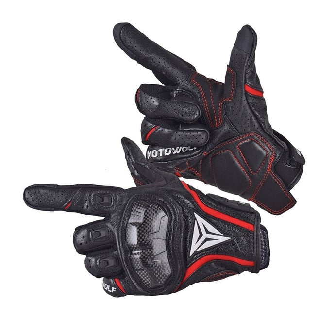 Guantes para motociclismo de cuero Motowolf MDL0305 - rojo - Guantes para motociclismo de cuero Motowolf MDL0305 - rojo