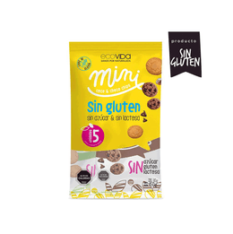 Ecovida Pack 5 Mini Galletas Sin Gluten Coco y Choco Chips Sin Azúcar - 150 grs