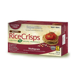 Rice Crisps, Galleta de Arroz Integral Sin Gluten, Sabor Multigrano- 100 grs