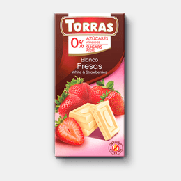 Torras Classic Chocolate Blanco con Fresas - 75 grs