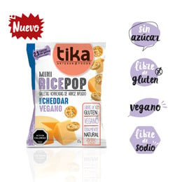 Tika Mini Rice Pop Cheddar Vegano - 15 grs