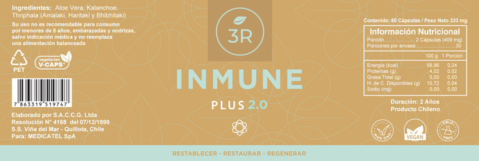 Suplemento natural Inmune Plus 60 capsulas.