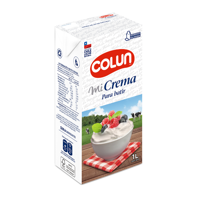 Crema de leche Colun para batir 1lt