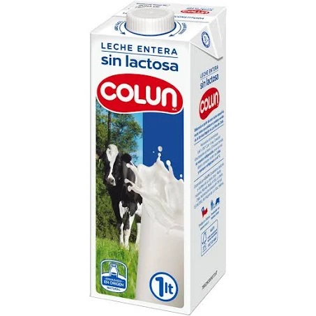 Leche Colun sin lactosa entera 1lt con tapa