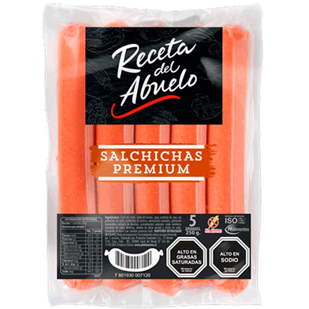 Salchicha Premium 250g Receta del Abuelo 5 unidades
