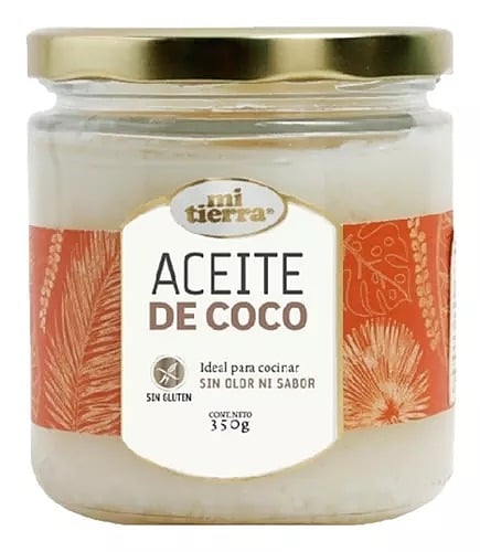 Aceite de Coco refinado Mi Tierra 350 grs. Sin Gluten, Sin Olor