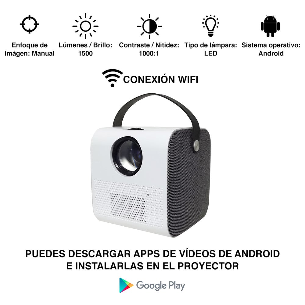 Novahus - Proyector Q9 Android Full HD 3500 Lúmenes Blanco