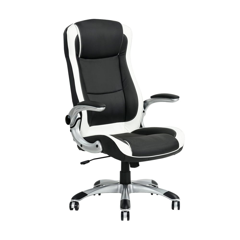 Silla de oficina de escritorio ergonómica con asiento tapizado ajustable en  altura e inclinable color negro Songmics