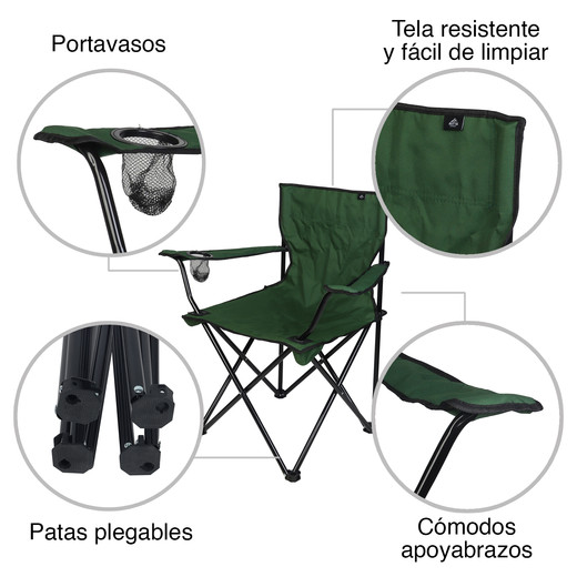 Silla Plegable Camping Verde