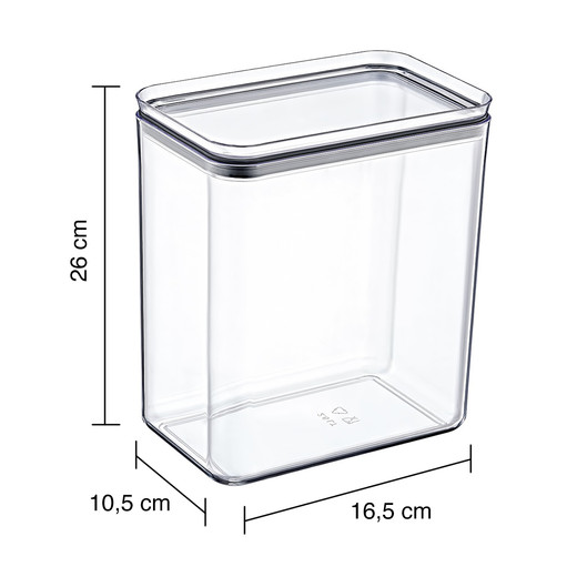 Canister Contenedor Hermético 4 Lt Crystal Rectangle