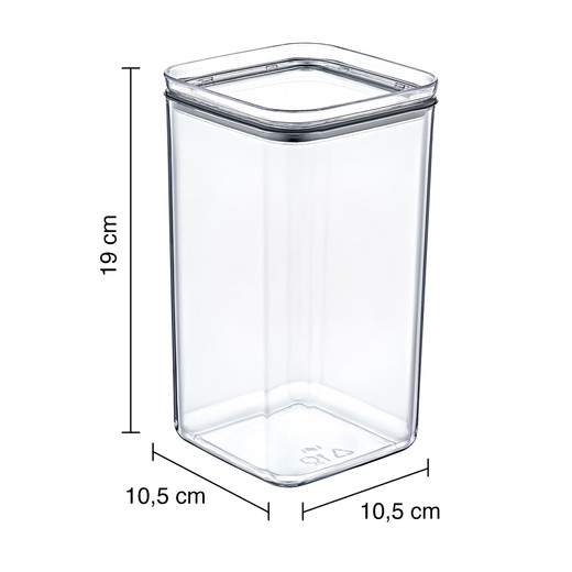 Canister Contenedor Hermético 1,5 Lt Square Crystal